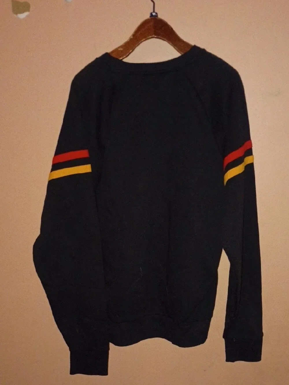 Disney Black Mickey Mouse Crewneck with Red and Yellow Accents